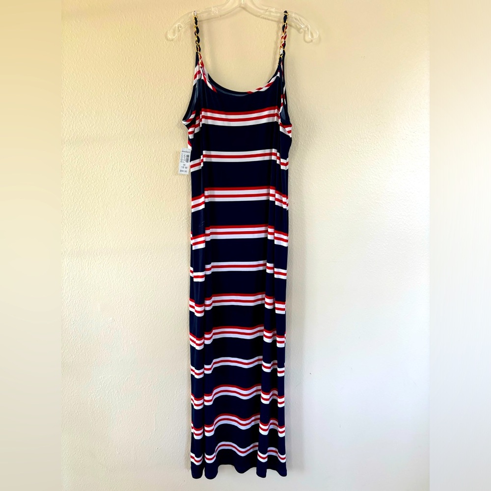 NWT Red, White, and Blue Ankle Length Stretch Tank Dress 18W Team USA